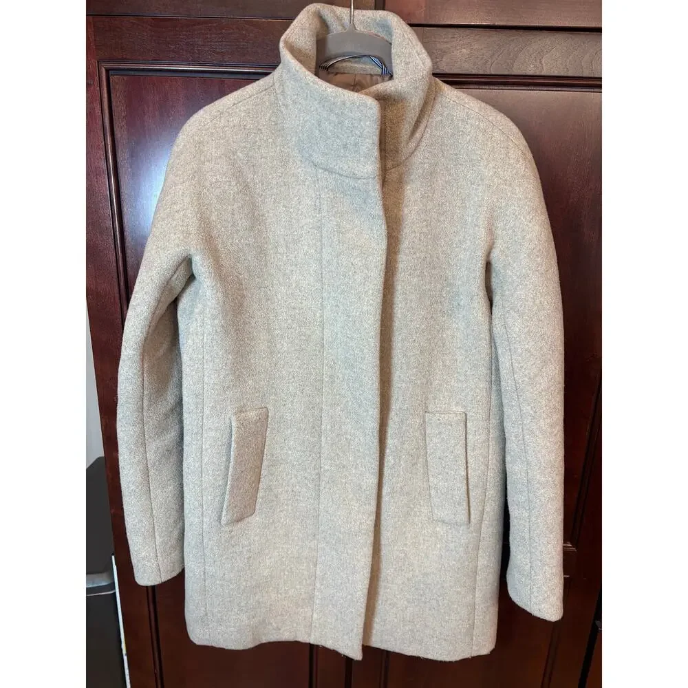 J. Crew Women's Tan City Wool Blend Coat Size 00 - Picture 1 of 11